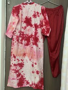 Stylish Tie-Dye Kurta Set with Dupatta for M &amp; L
