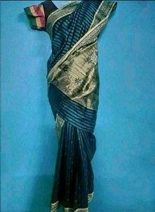 Blue silk saree