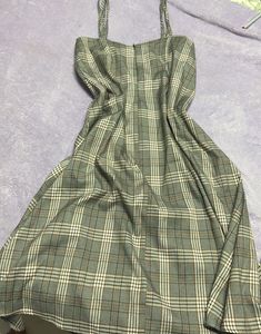Plaid Spaghetti Strap Dress 34+