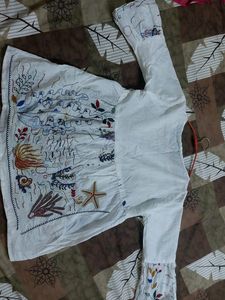 Embroidery  Thread Work  Cotton Empire Top