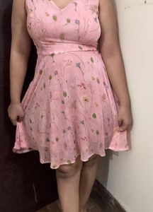 Charming Floral Print Mini Dress