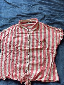 Striped Button-Down Top