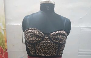 Leopard Print Bustier Top