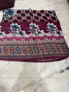 purple Floral Print Kurta Set