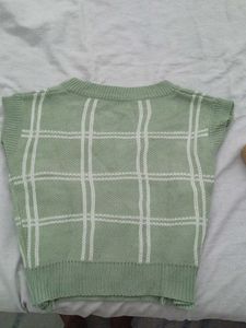 Cute Green Plaid Sweater Vest
