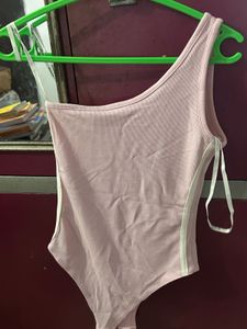 Studiofit One Shoulder Pink Bodysuit