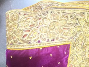 Elegant Embroidered Purple Saree