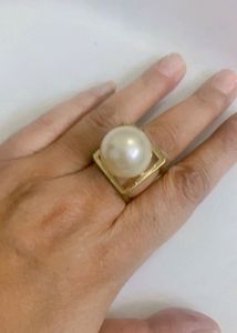 Large Faux Pearl Statement Ring