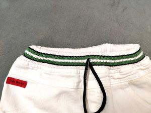 Kids White Casual Denim Shorts
