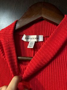 FOREVER NEW Elegant Red Maxi Dress with Belt