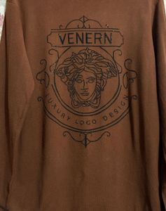 Brown Graphic Print Long Sleeve