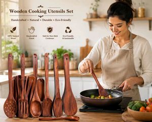 Wooden Cooking Utensil Set - Eco-Friendly