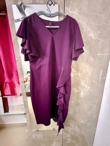 Elegant Purple Ruffle Dress