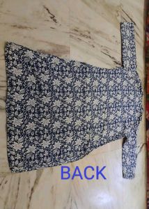 💙👣Navy Blue Floral Print Kurta