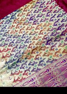 Pure Banarasi-Style Multi-Shade Zari Saree