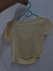 Soft Yellow Cowl Neck Top