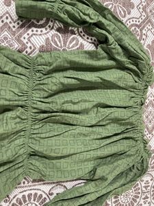 Green Off-Shoulder Blouse