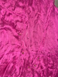 Magenta Tiered Maxi Dress with Embroidered V-Neck