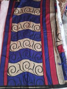 Vibrant Geometric Print Saree ( without blouse )