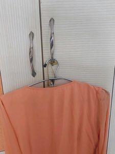 Peach &amp; Black Casual Dress