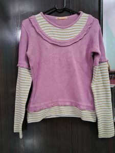 Lavender Layered Ruffle Pullover