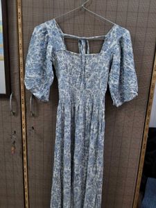 Floral Puff Sleeve Maxi Dress