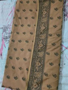 Elegant Brown Printed Saree
