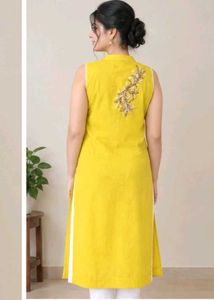 Yellow Embroidered Kurta