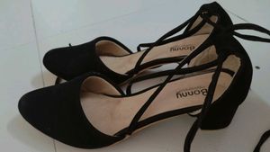 Black Suede Lace-Up Flats