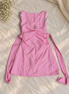 Sleeveless Striped Bodycon Mini Dress In Baby Pink