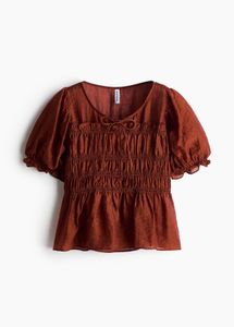 H&amp;M Chic Smocked Peasant Blouse