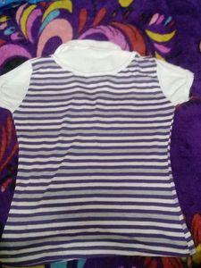 Purple White Strip Pure Cotton Top