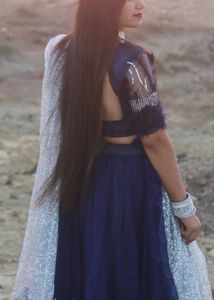 Designer Navy Blue Lehenga Set