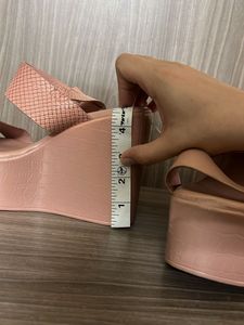 Pink Platform Wedge Sandals