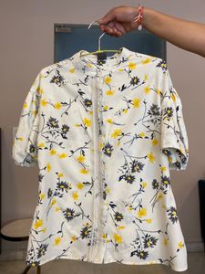 Blanc 9 Floral Shirt Top Size M