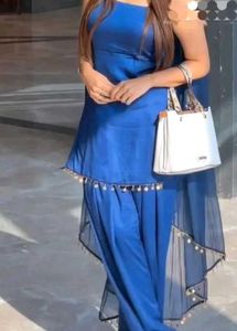 Blue kurti &amp; dupatta bottom