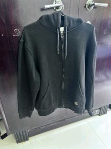 H&M Original Black Zip Hoodie - Size L - 6 Times U