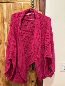 Chic Magenta Knit Cardigan