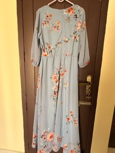 Light Blue Floral Maxi Dress