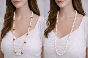 set of two Pearl Beaded Necklace