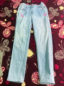 Light Wash Jeans with Heart Detail