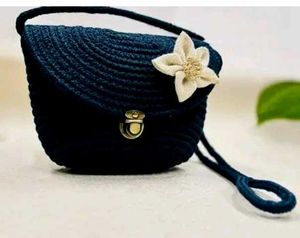 Blue Crochet Handbag
