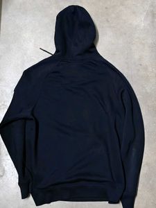 Solid Black Fluffy Hoodie Size L