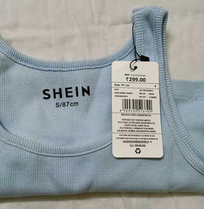 SHEIN Baby Blue Ribbed Tank Top