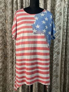American Flag Print Tunic Top