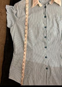 Striped Button-Up Short Sleeve Shirt