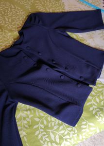 Velour Azure Cropped Blazer