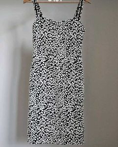 Chic Black & White Animal Print Dress