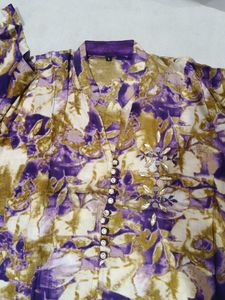 Purple Floral Print Kurta