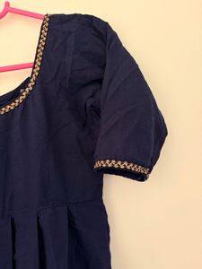 handmade Navy Blue anarkali kurta